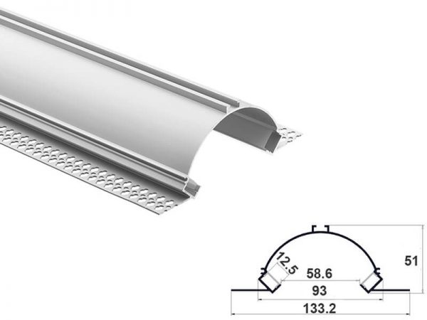 Aluminum led profile plaster in mount