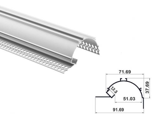 Aluminum led profile plaster in mount