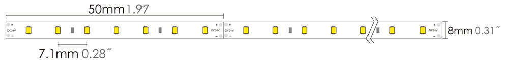 led strip 2835LG 140LEDs/m dimension