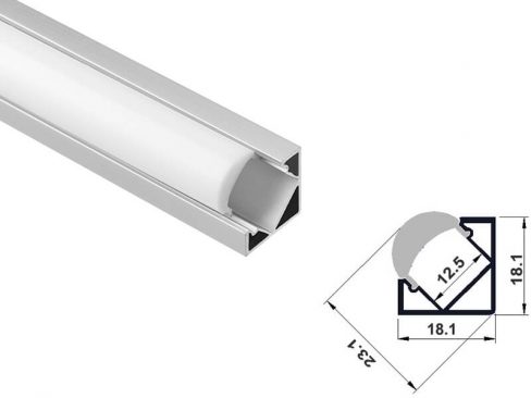 Aluminum led profile corner with lens