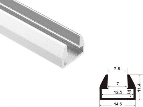 Aluminum led profile glass shelf