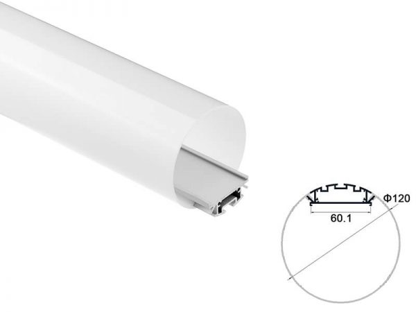 Aluminum led profile with round diffuser