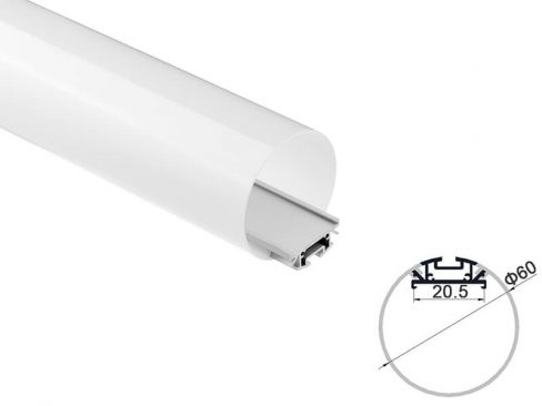 Aluminum led profile with round diffuser