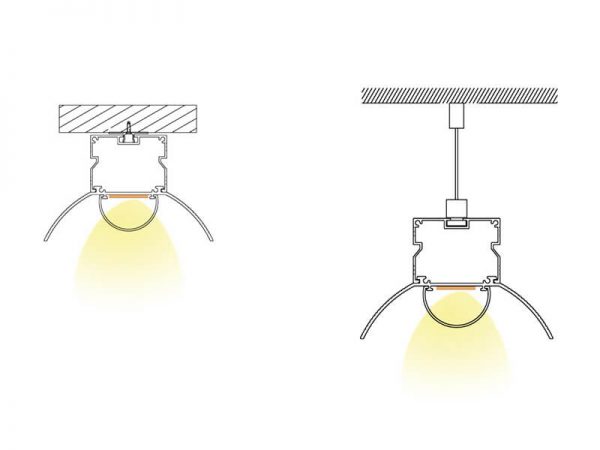 Aluminum led profile Installation diagram