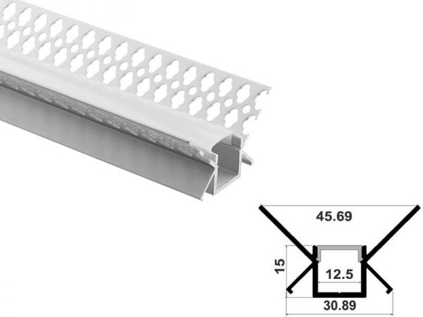 Aluminum led profile plaster in mount