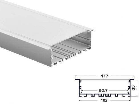 Aluminum led profile recessed mount