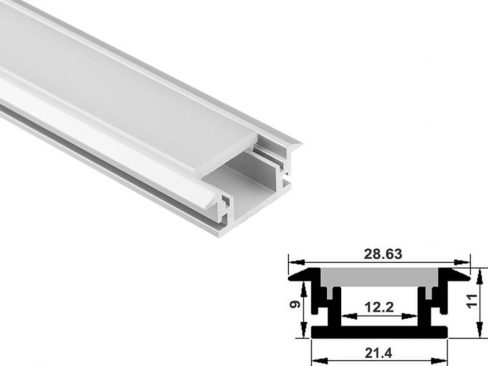 Aluminum led profile recessed mount