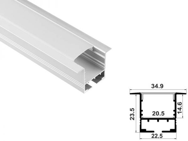 Aluminum led profile recessed mount