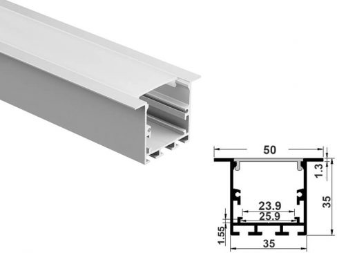 Aluminum led profile recessed mount