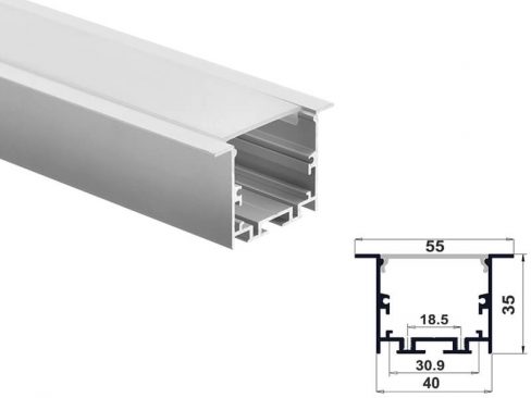 Aluminum led profile recessed mount