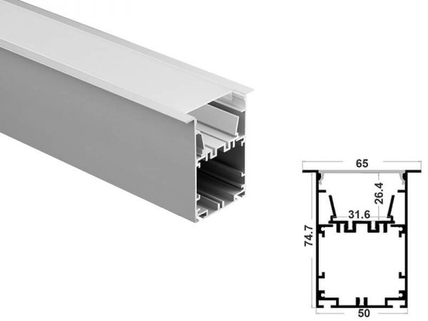 Aluminum led profile recessed mount