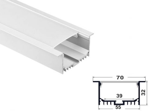 Aluminum led profile recessed mount