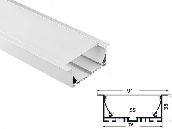 Aluminum led profile recessed mount