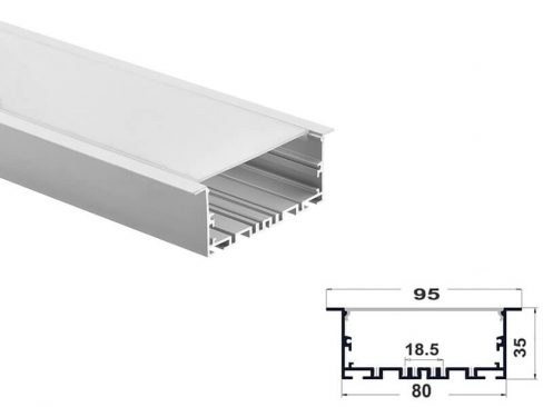 Aluminum led profile recessed mount