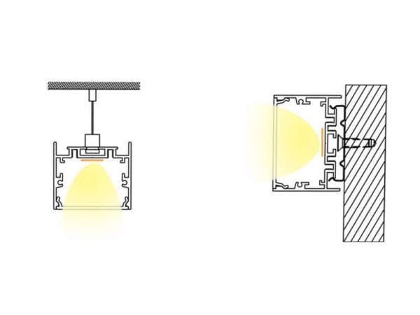 Aluminum led profile Installation diagram