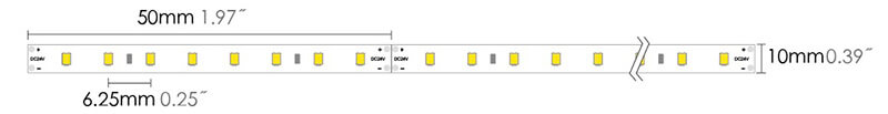 led strip 2835H 120LEDs dimension