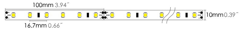 led strip 2835H 60LEDs dimension