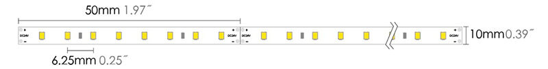 led strip 2835HG 160LEDs dimension