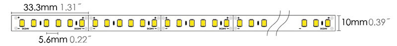 led strip 2835HG 180LEDs dimension