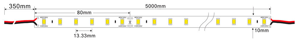 led strip light 5730 SMD 75S dimension