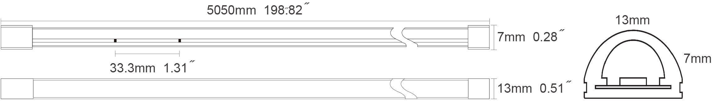 Led Neon Flex 1307 Dimension